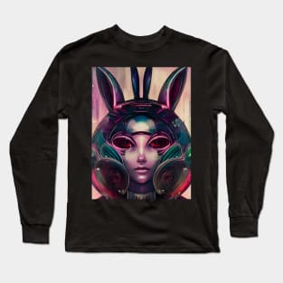 Cyberpunk Bunny is Watching You Long Sleeve T-Shirt